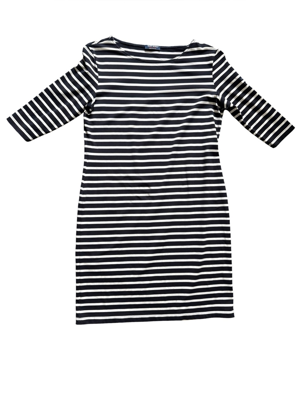Saint James Propriano Anti-UV Nautical Dress Black White Striped 6 NWOT